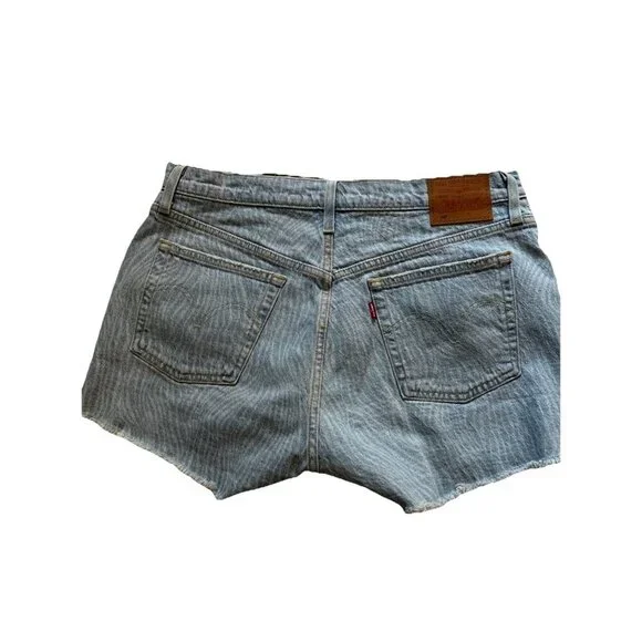 Levi’s Straus 501 Button Fly Shorts Size 31 Light Blue Pattern - Picture 3 of 6